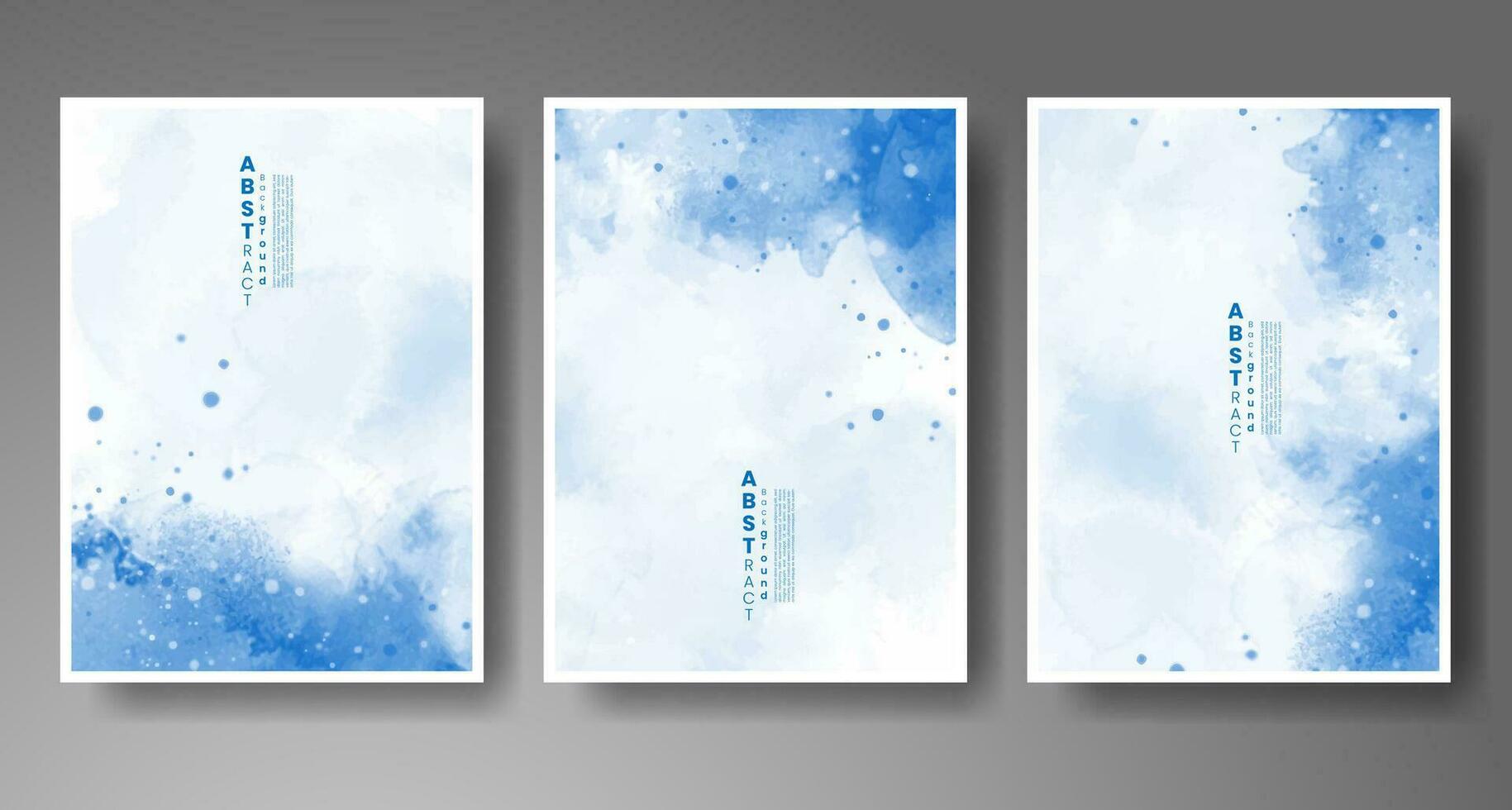 Set of creative hand painted abstract watercolor background. Design for your cover, date, postcard, banner, logo. vector