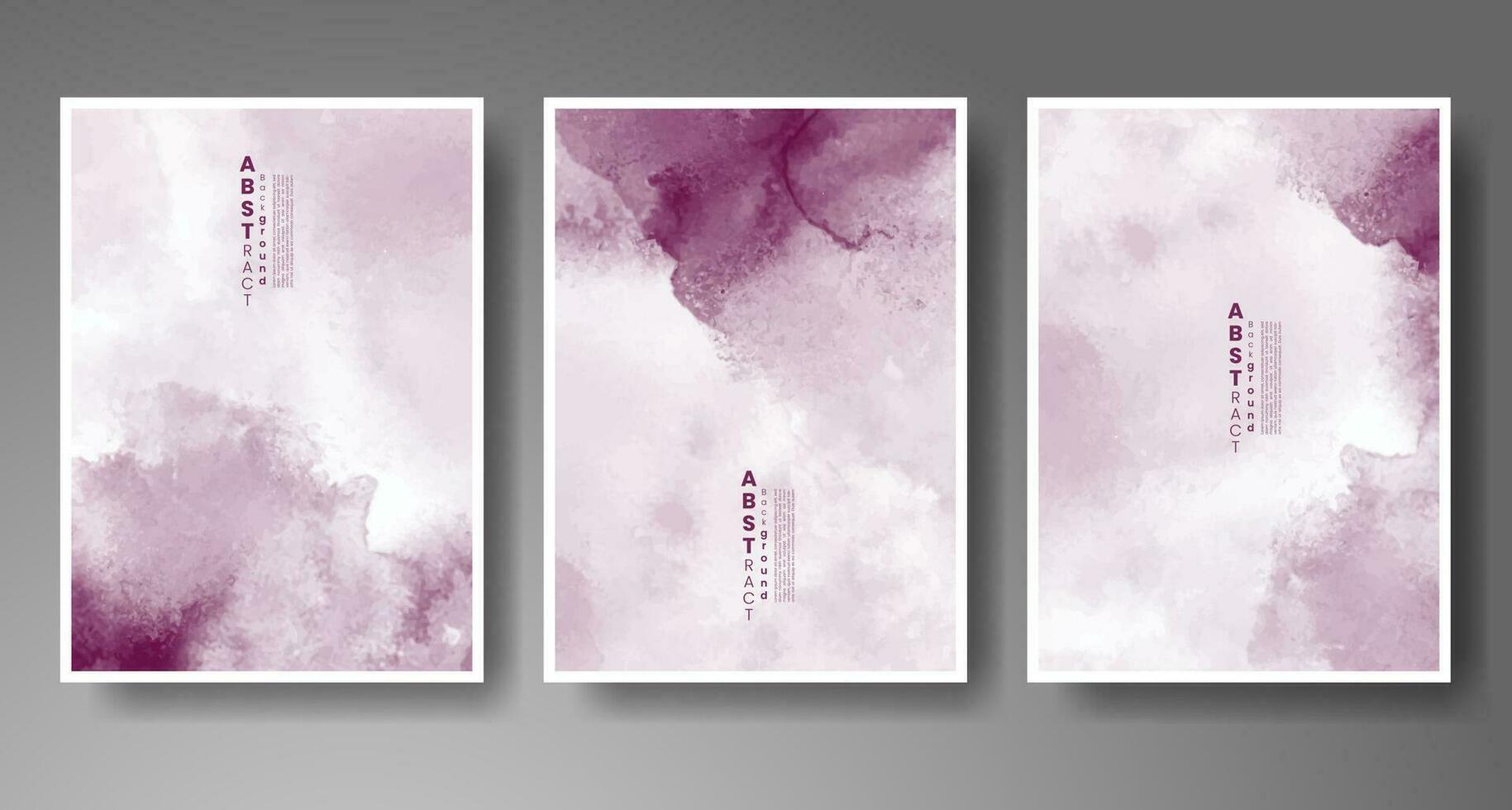 Set of creative hand painted abstract watercolor background. Design for your cover, date, postcard, banner, logo. vector