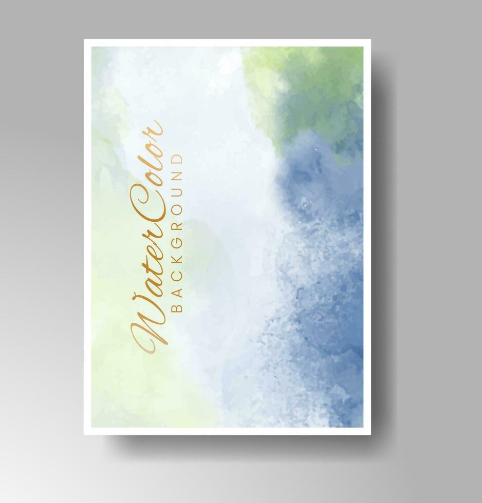 Cover template with watercolor background. Design for your cover, date, postcard, banner, logo. vector