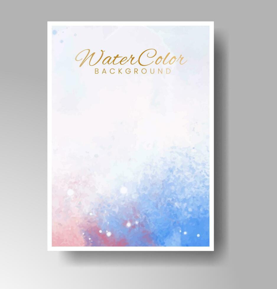 Cover template with watercolor background. Design for your cover, date, postcard, banner, logo. vector