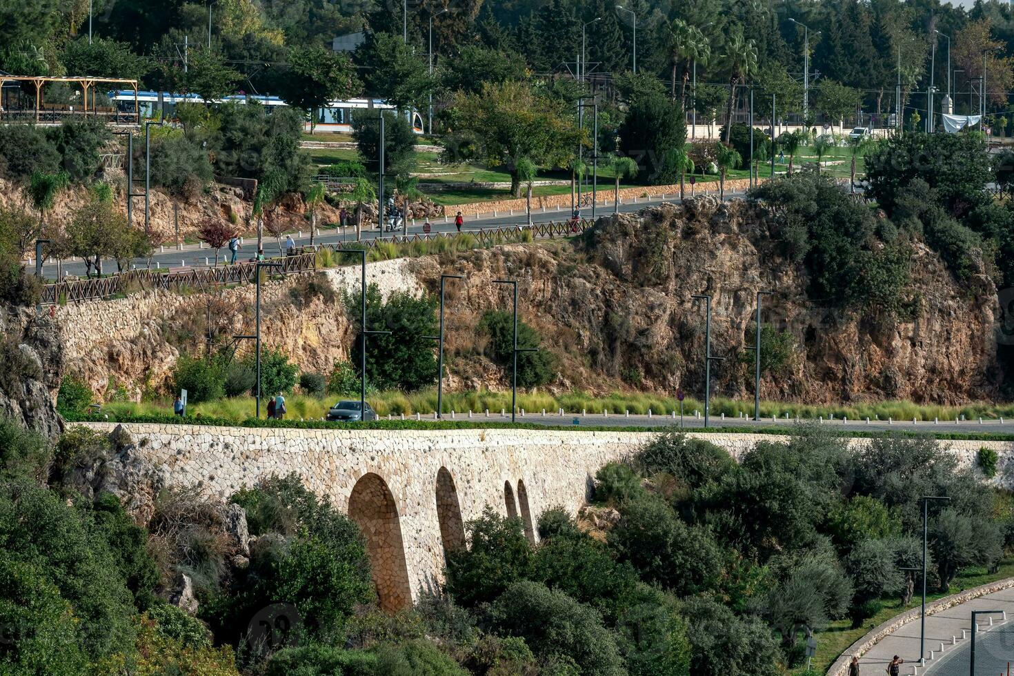 mountain road turns on the coast of Antalya photo