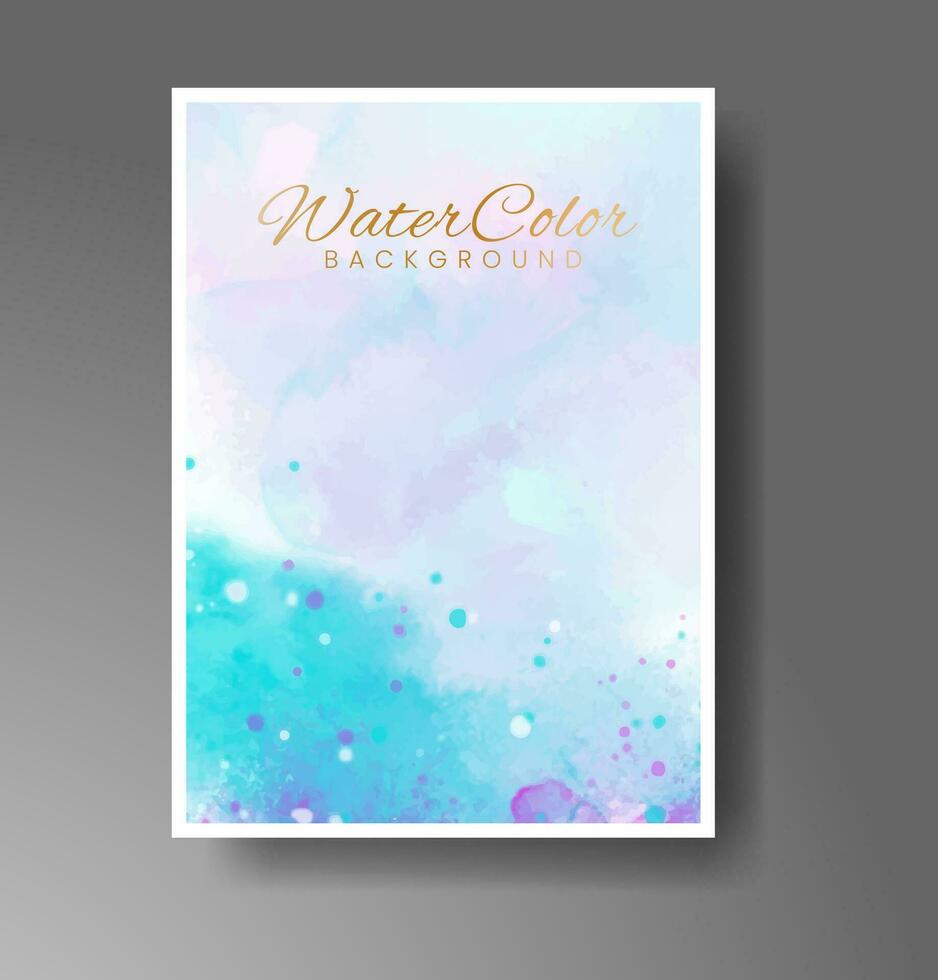 Cover template with watercolor background. Design for your cover, date, postcard, banner, logo. vector