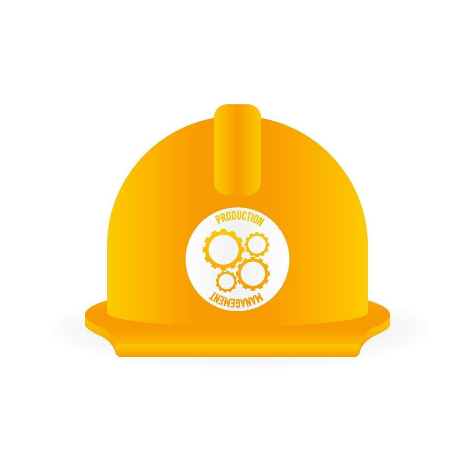 Production management helmet. Business process automation concept. Project development icon. Business strategy vector