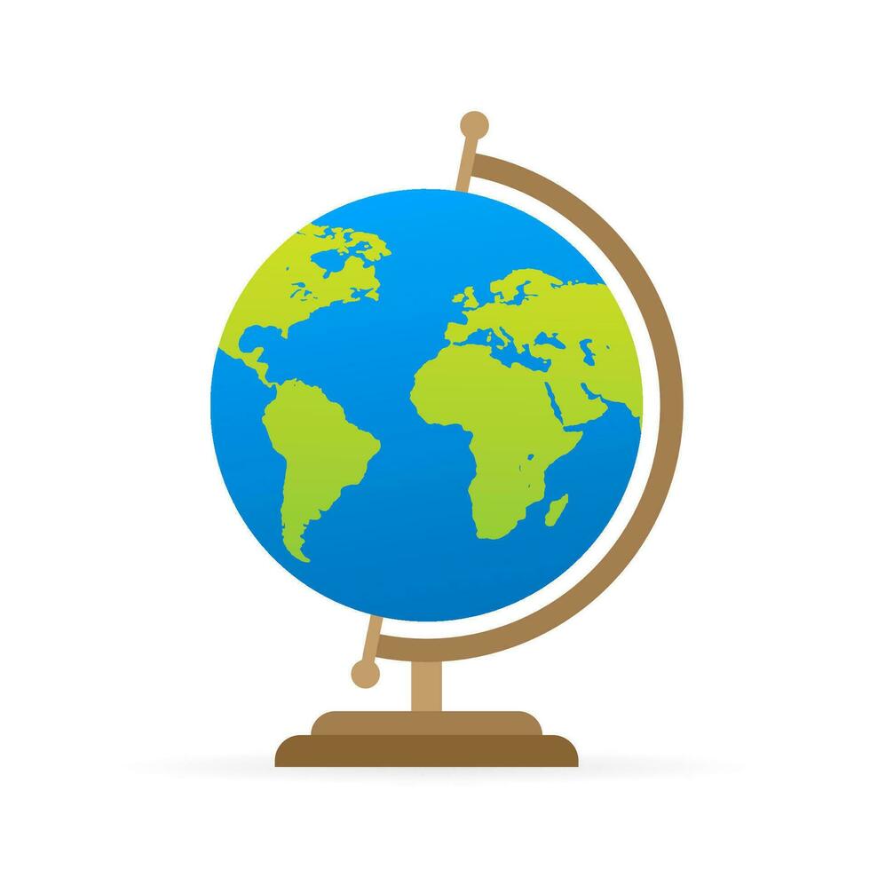 Earth globes isolated on white background. Flat planet Earth icon. Vector illustration.