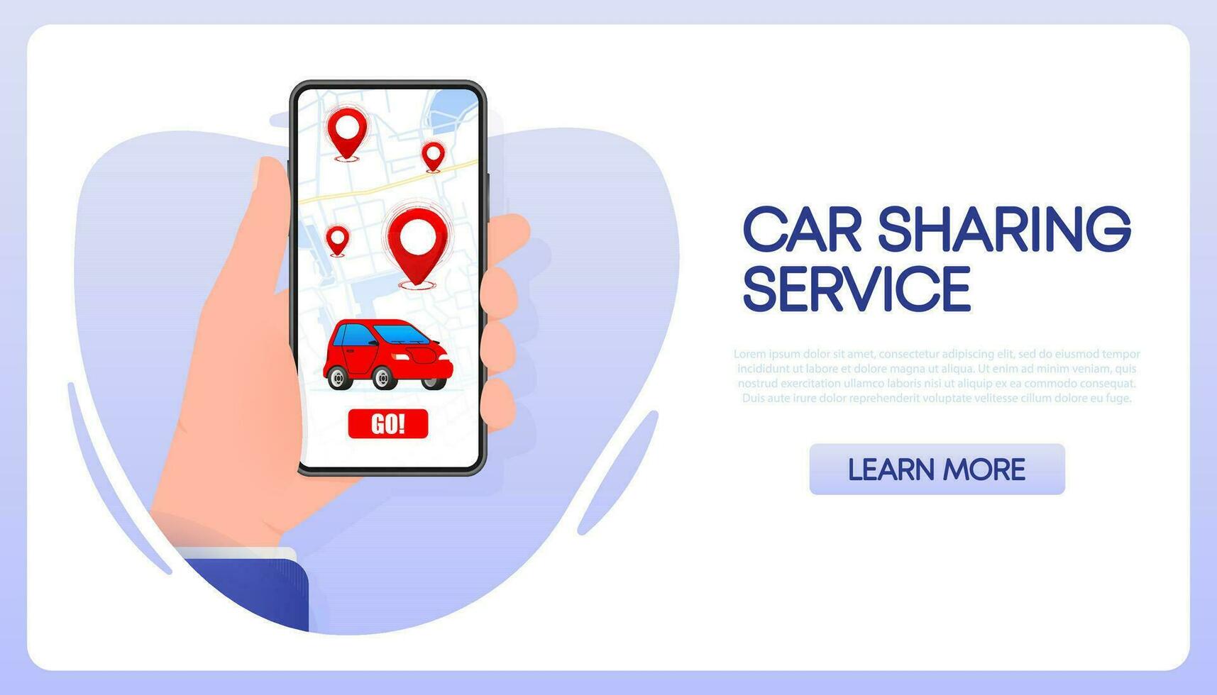 Car sharing service. Share automobile for commuting. Vector illustration.