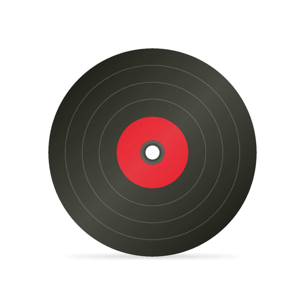 Vinyl record flat icon with long shadow. vector