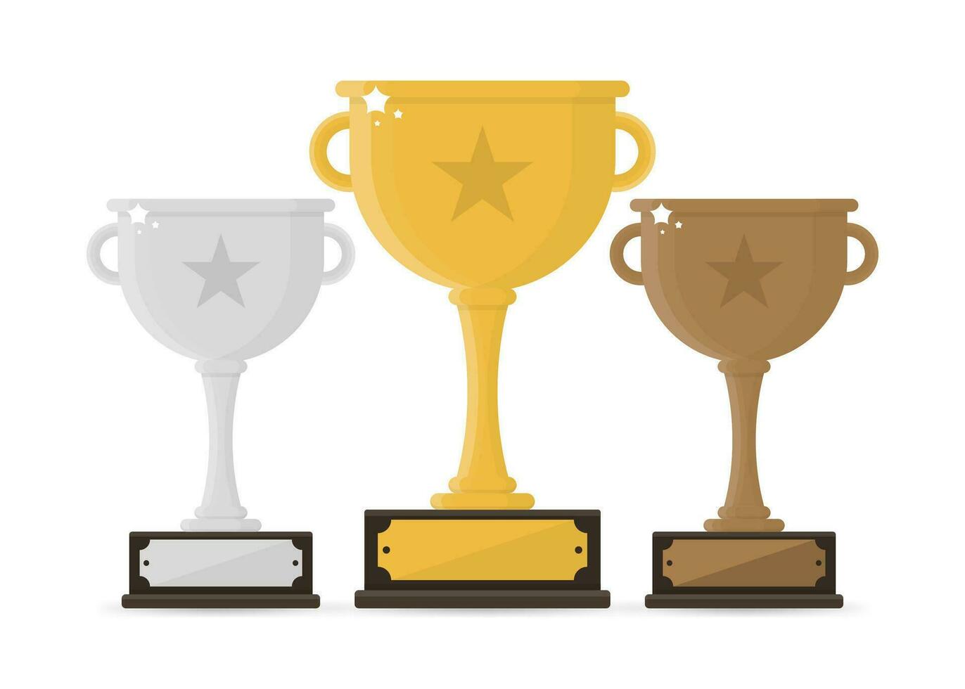 Vector Trophy Cup Flat Icon. Winners golden cup.