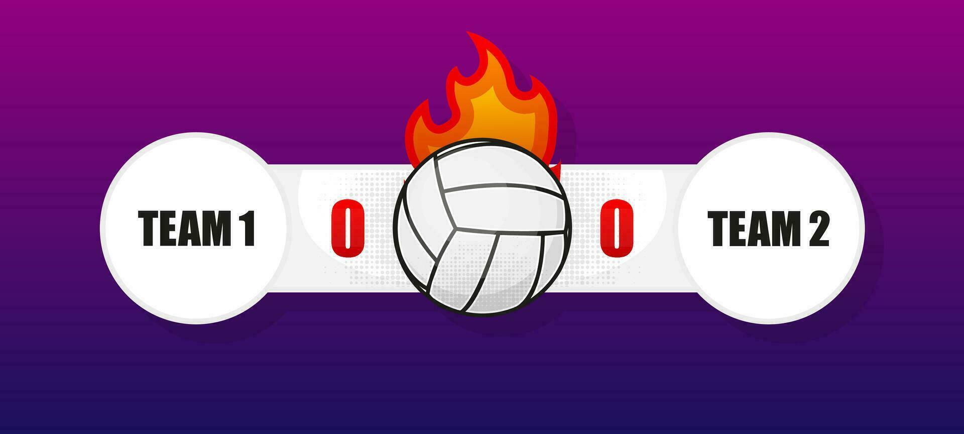 Volleyball ball. Sport game tournament. League team and fan club. Vector illustration.