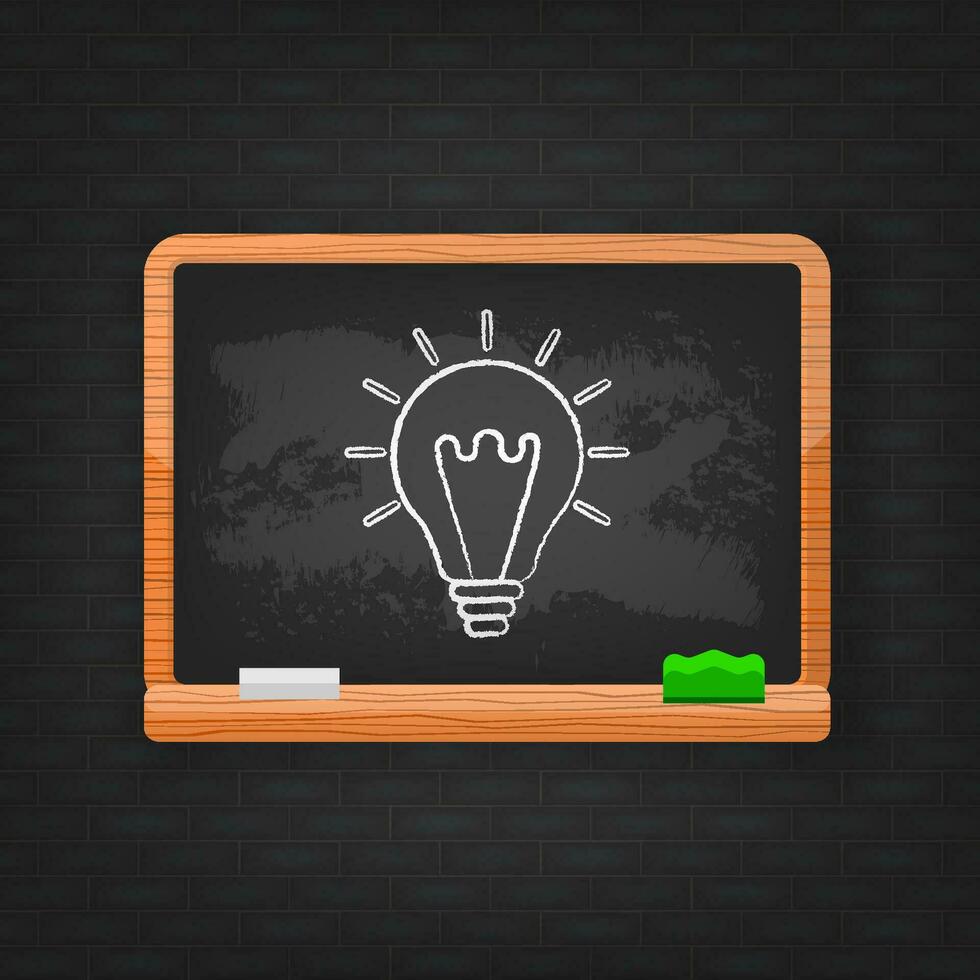 Idea bulb school board, great design for any purposes. Vector flat illustration