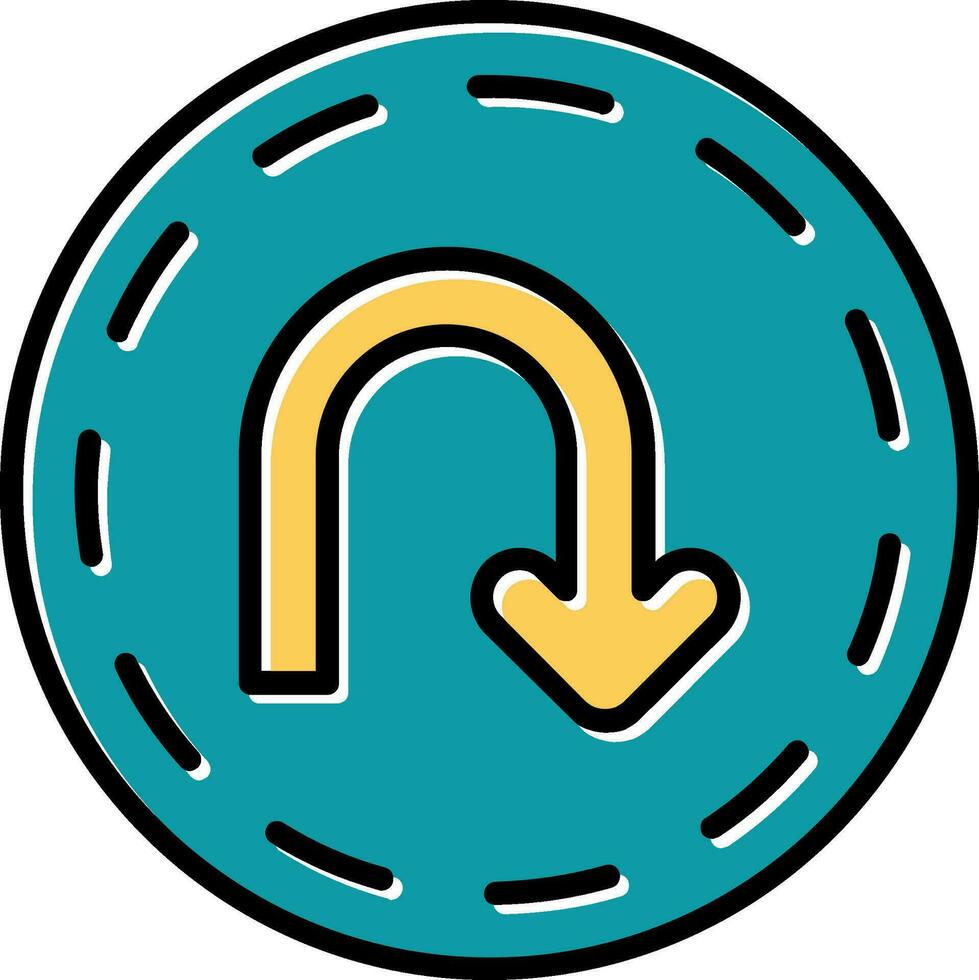 U Turn Vector Icon