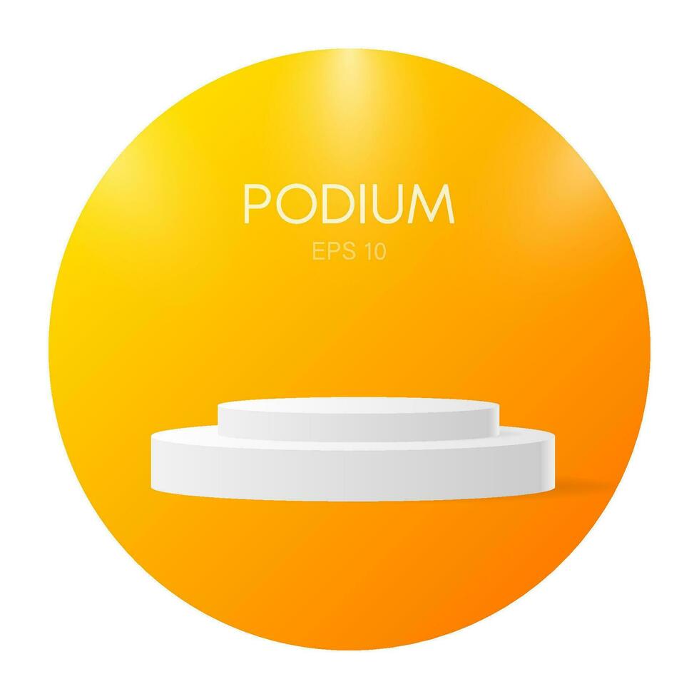 Winner podium. Vector geometric platform. Orange technology background. Award ceremony background