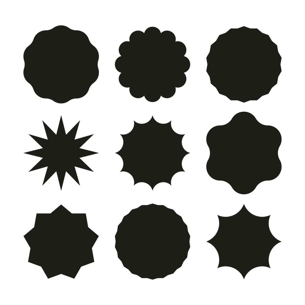 conjunto etiqueta en retro estilo en negro antecedentes. pegatina modelo. vector ilustración.