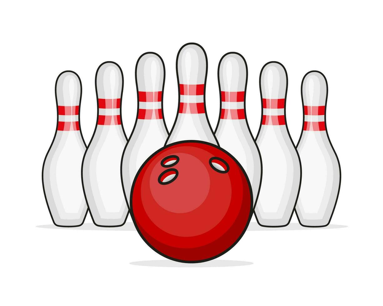 Bowling strike icon. Realistic illustration of bowling strike vector icon for on white background.