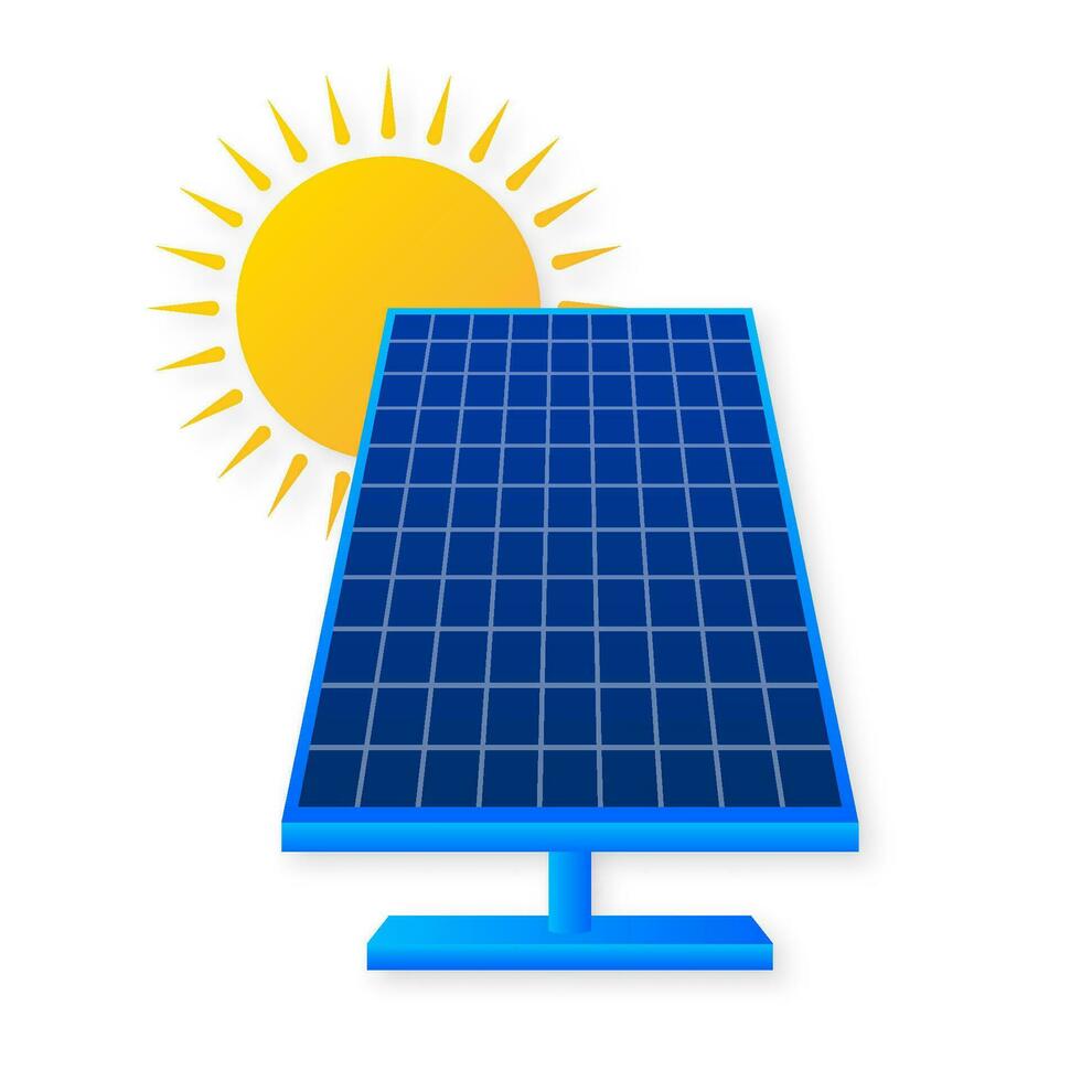 Solar PV panel power plant station. Isometric vector. Vector geometric. Technology concept