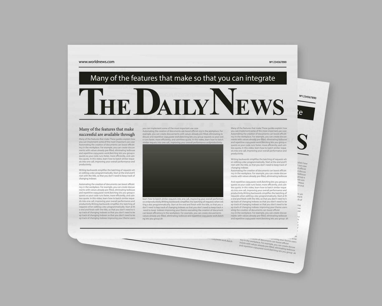 Blank daily newspaper. Breaking news. News and press. vector