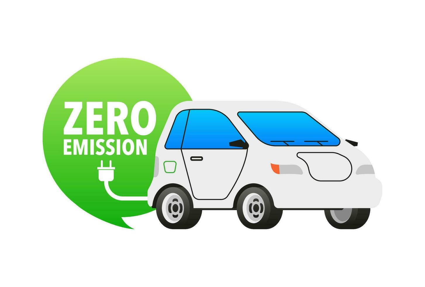 Zero emission sign. Clean energy. CO2 neutral power. Environmental responsibility. vector