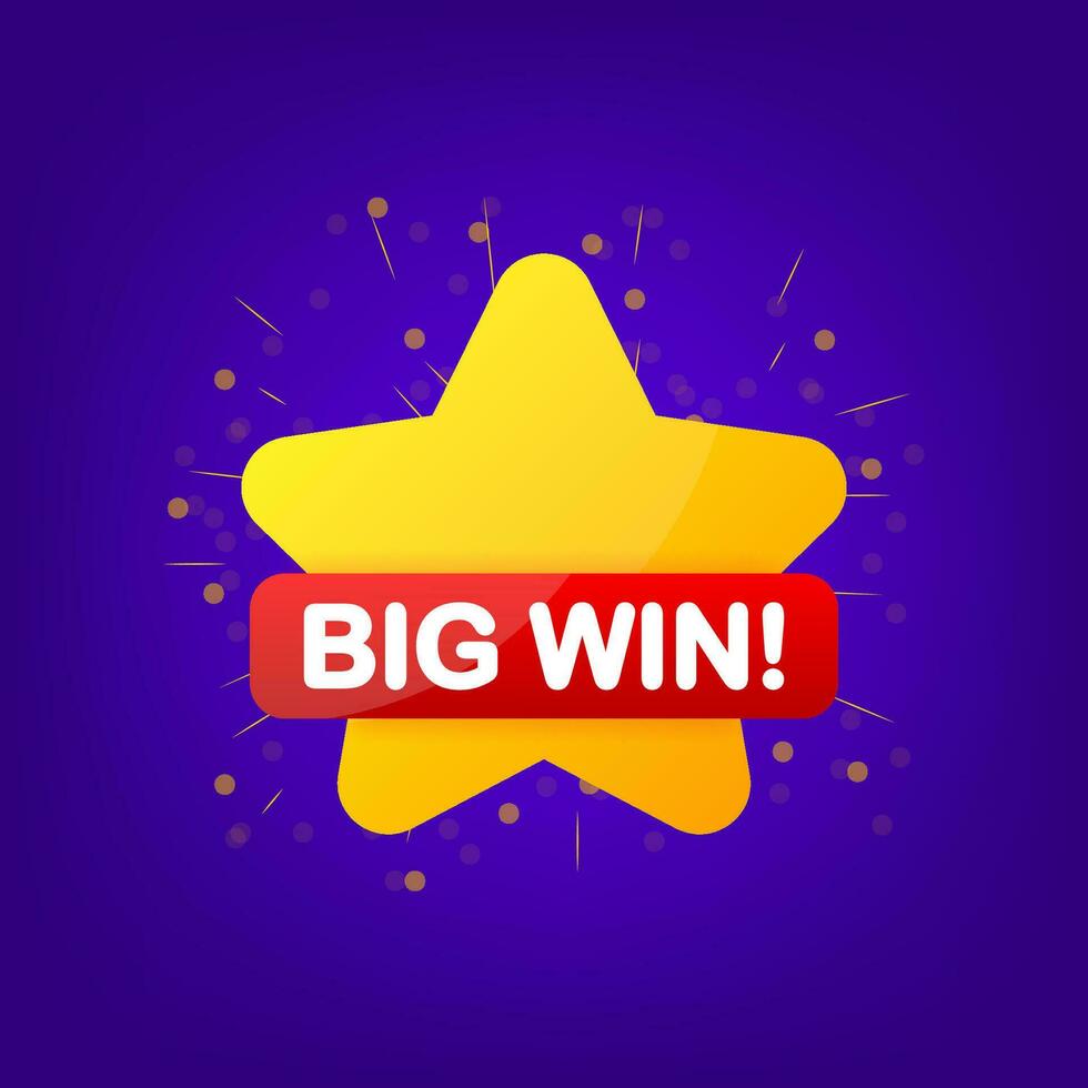 Big win social media post template. Poster, media banner. Vector design template