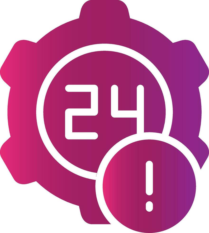 Diseño de icono creativo las 24 horas. vector