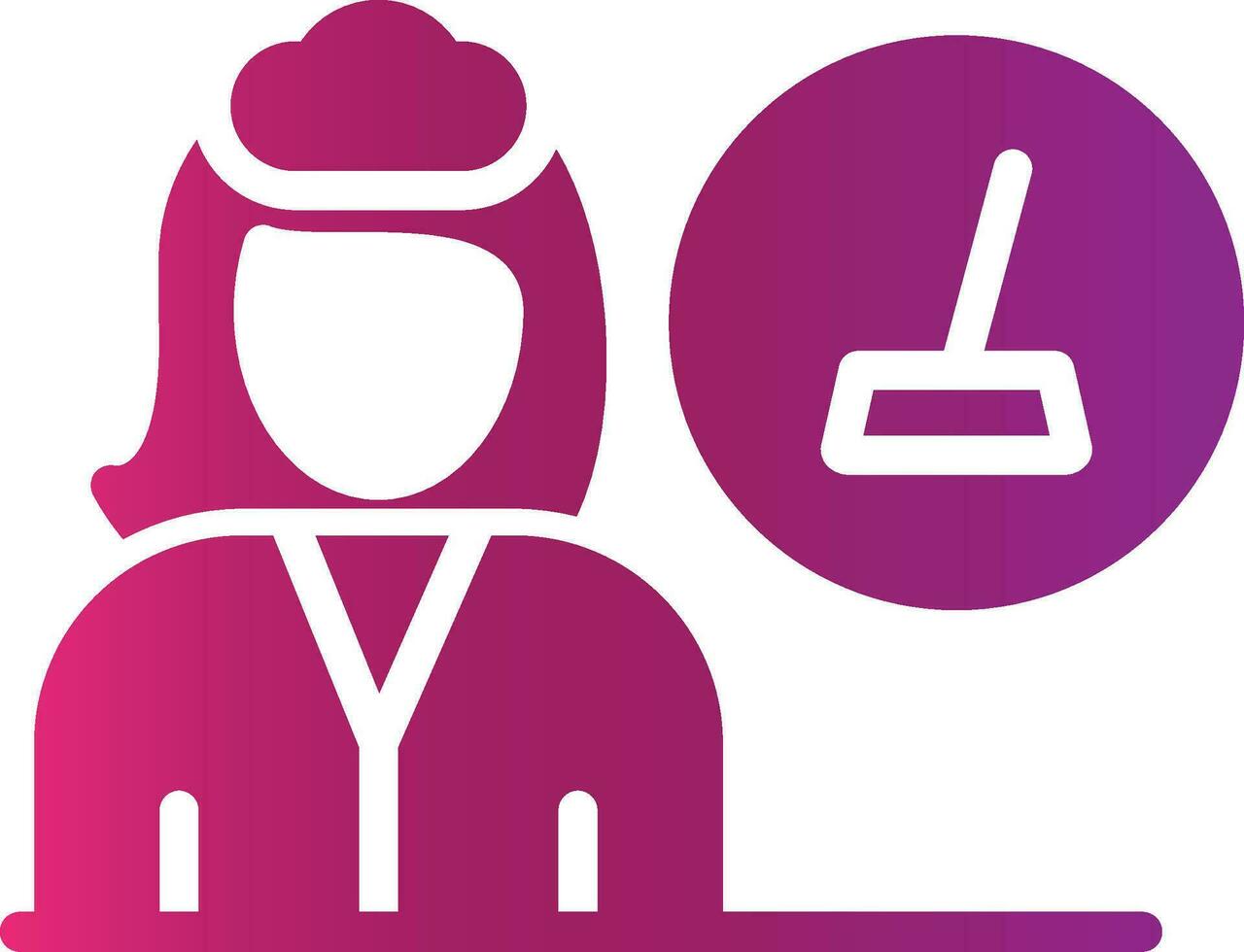 Female Cleaner Creative Icon Design vector