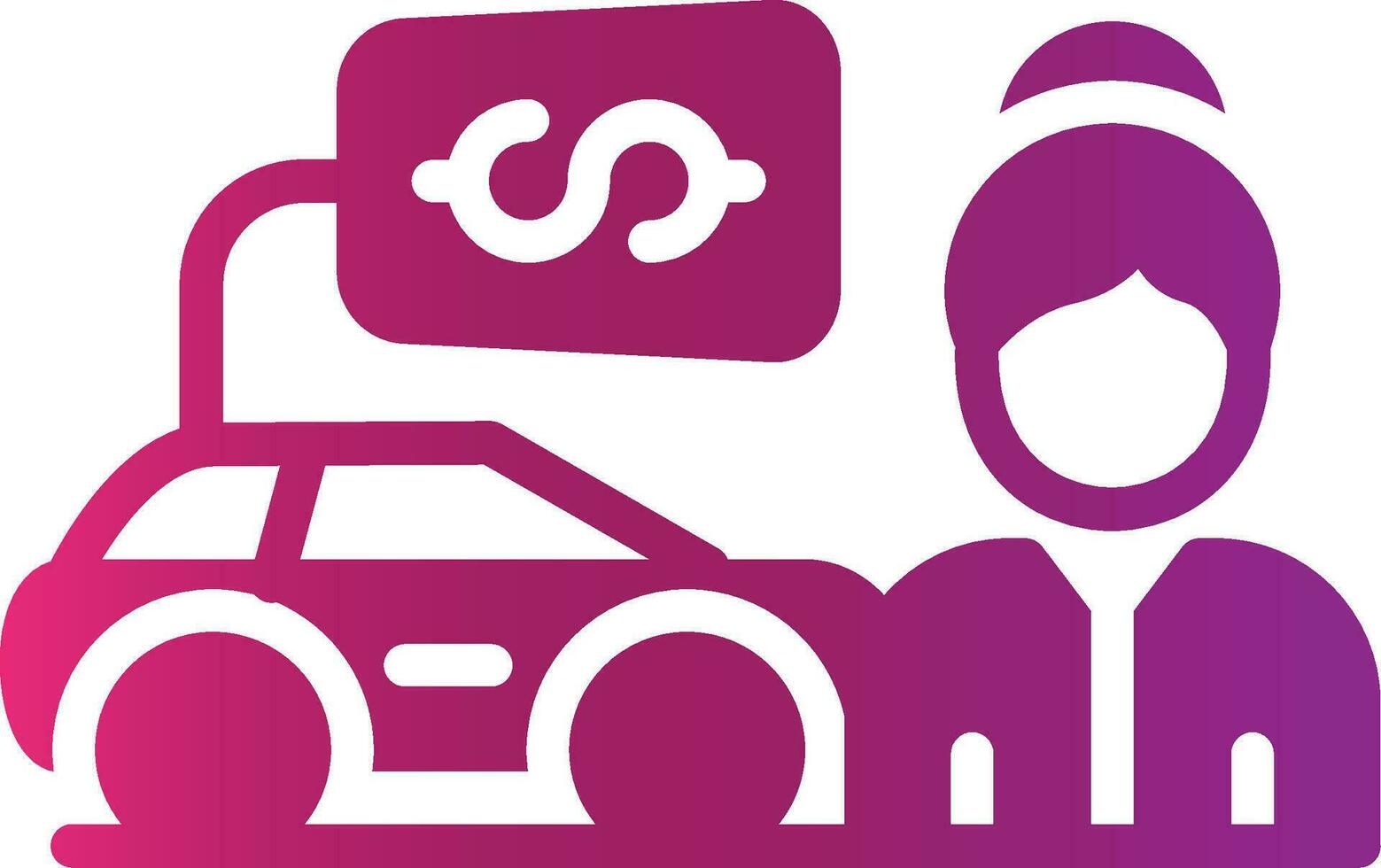 Car Saleswoman Creative Icon Design vector