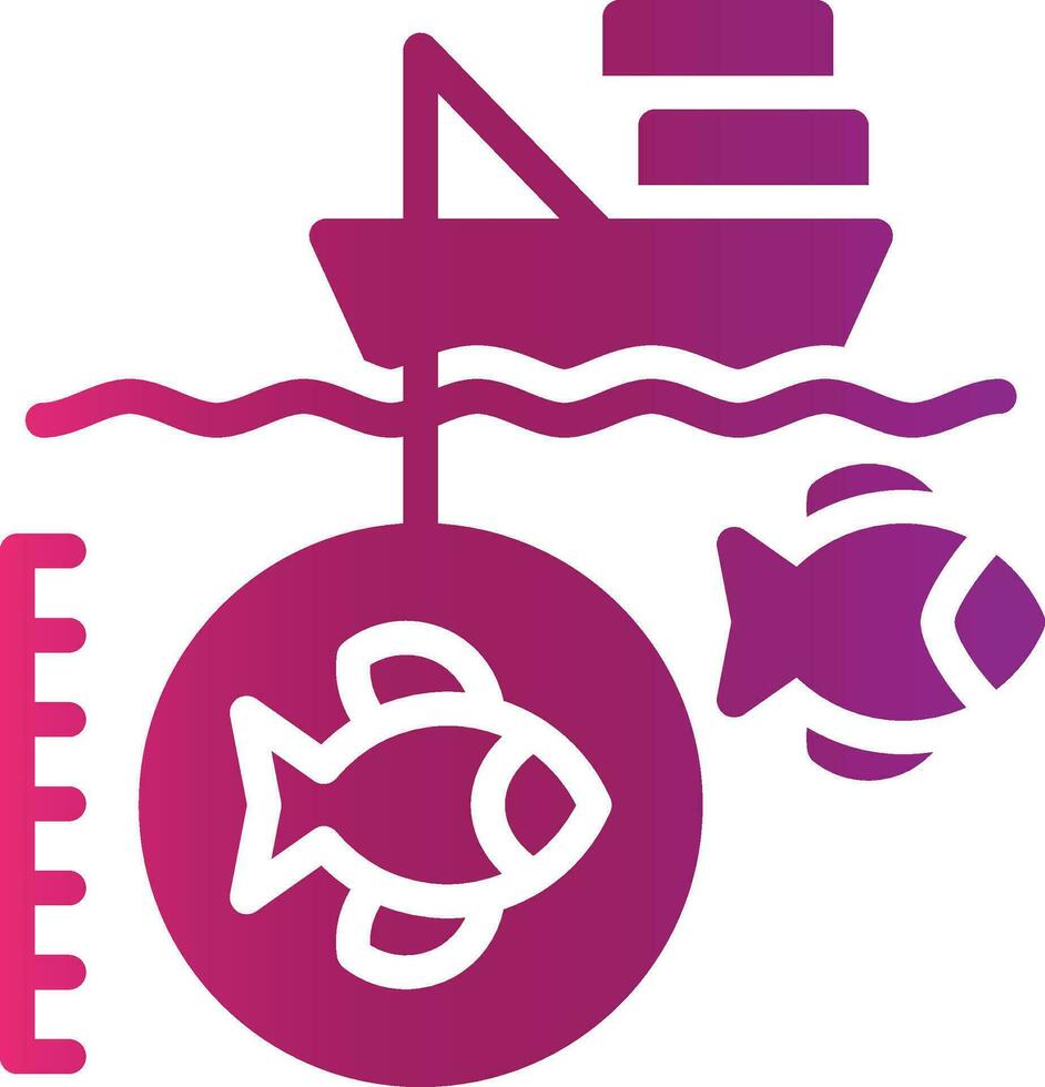 Deep Sea Fishing Creative Icon Design vector