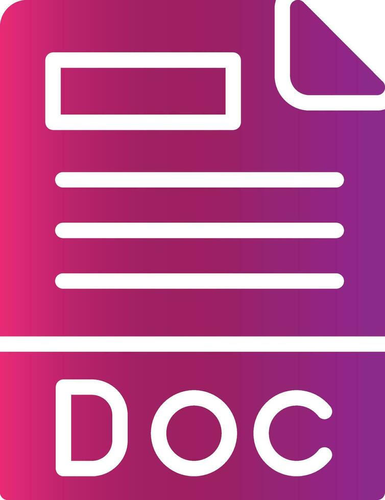 Doc File Format Creative Icon Design vector