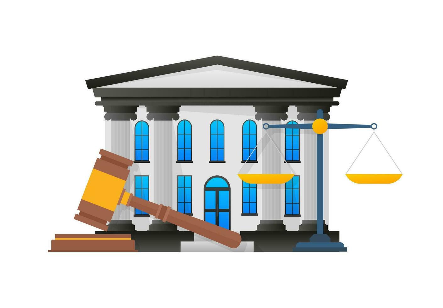 Law and justice scenes. Auction and judgment. vector