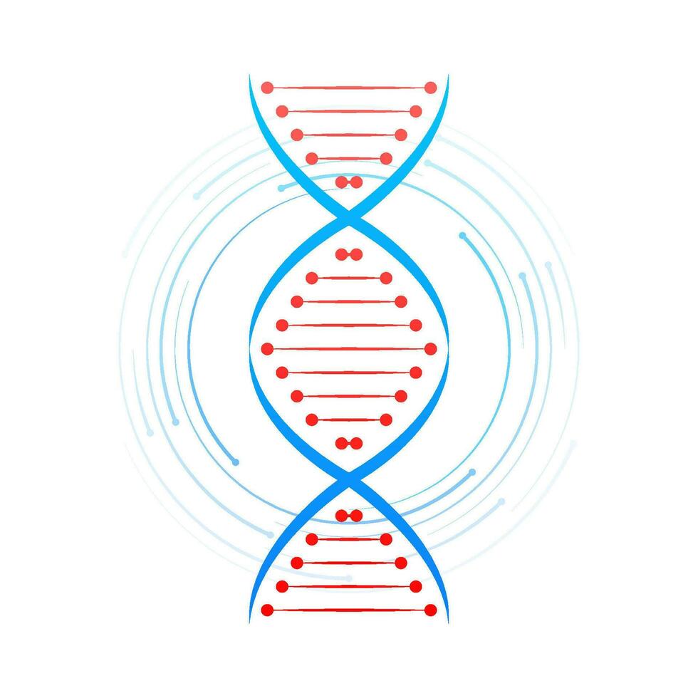 DNA structure Icon set. Structure molecule and cell, chromosome. Genetic engineering. Vector stock illustration