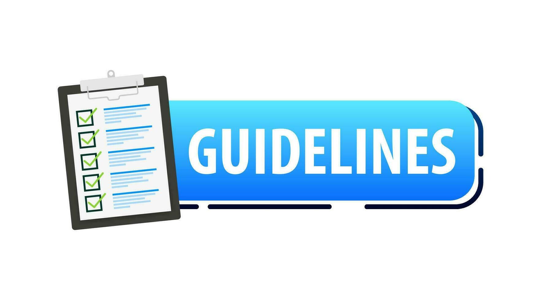 Guidelines document. Business guide standard. Vector illustration.