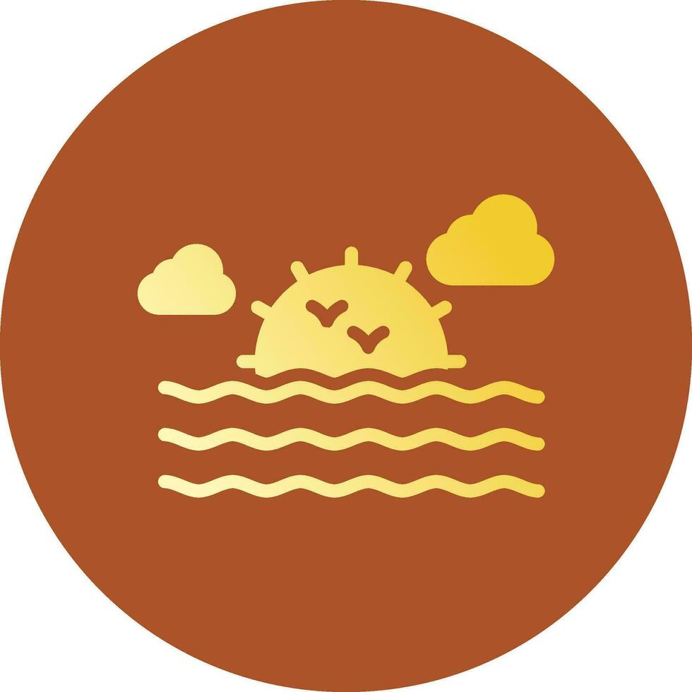 Sea Landscape Creative Icon Design vector