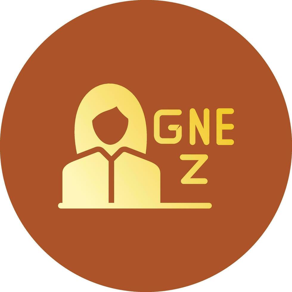 Gen Z Female Creative Icon Design vector