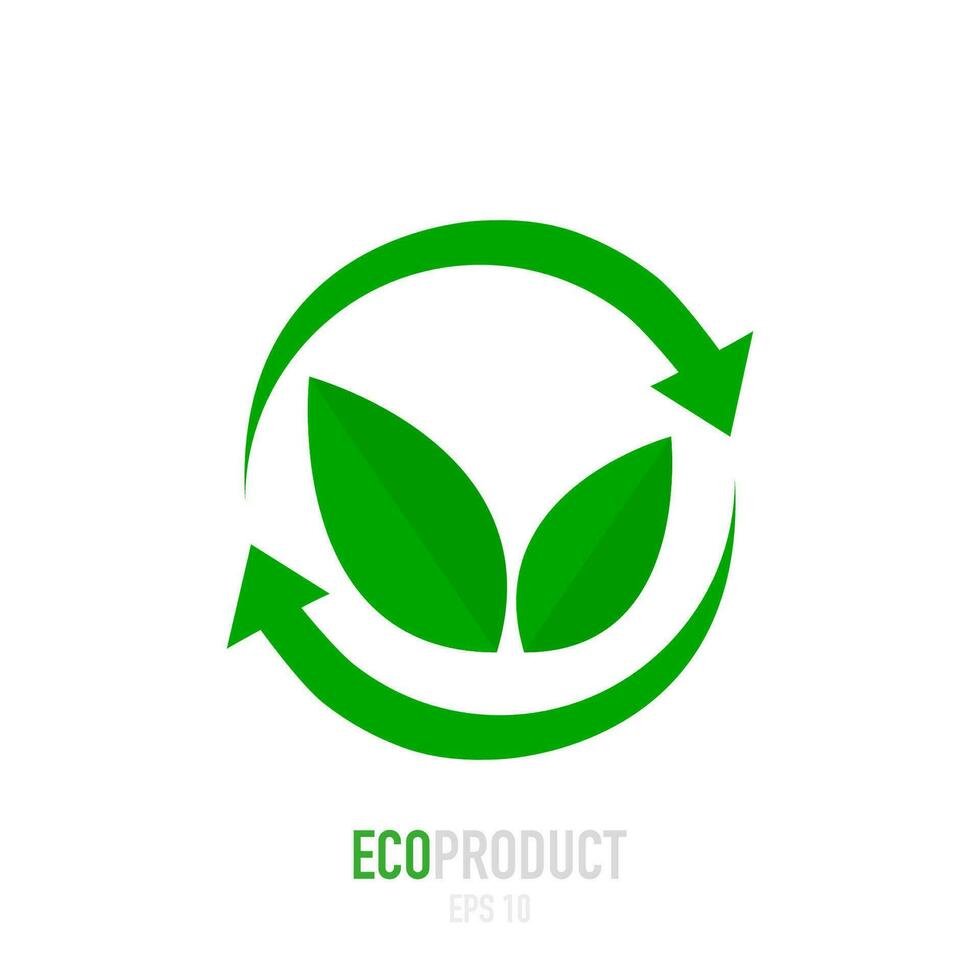 Eco icon green leaf vector illustration isolated