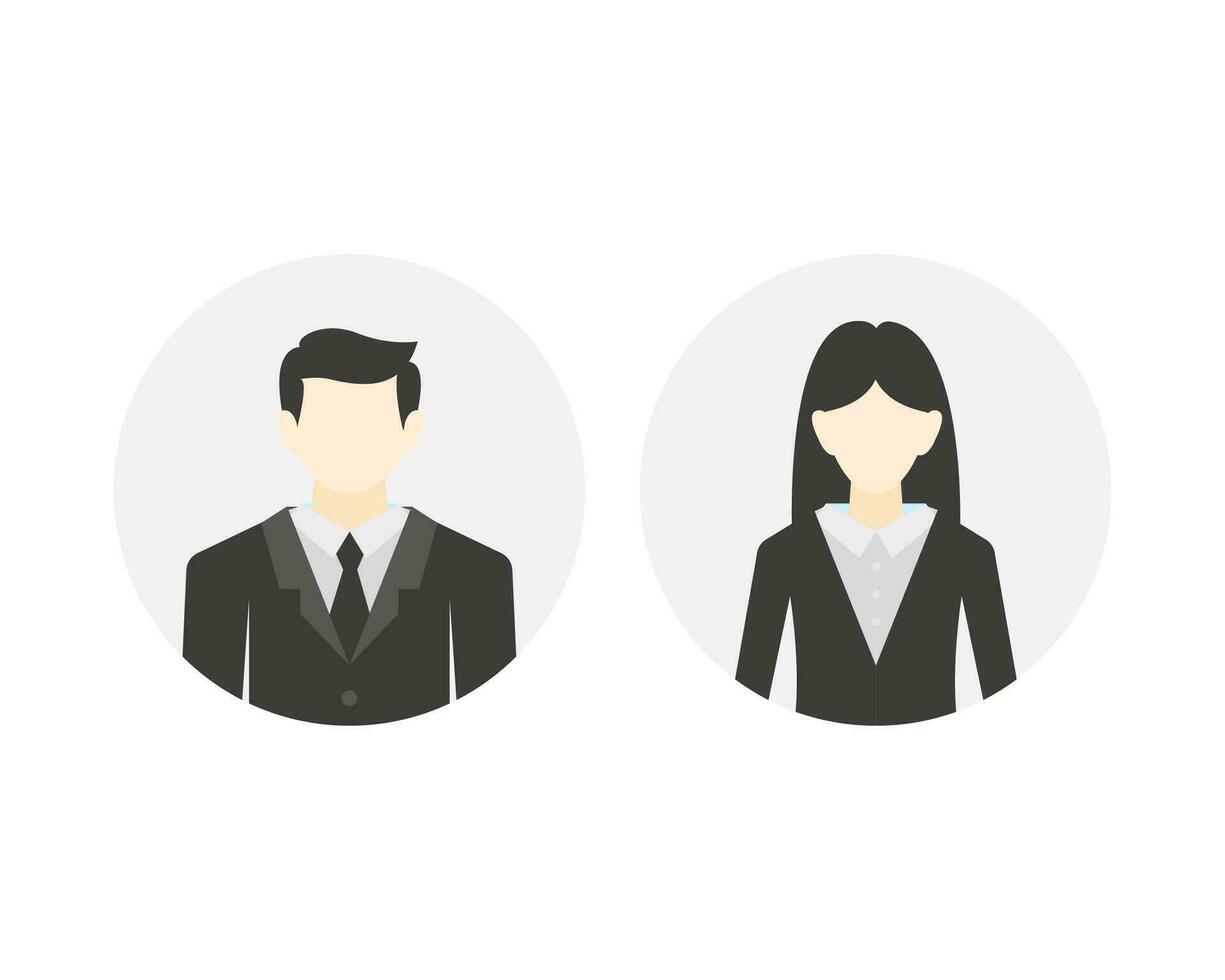 Man and woman avatar profile in flat design. Vector illustration.