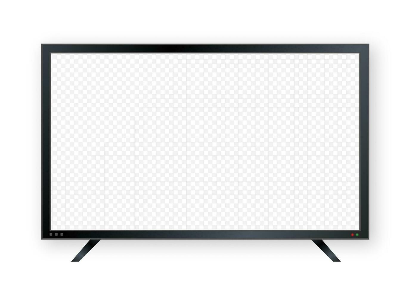 Flat monitor wall. Perspective vector. Vector icon. Media technology. Blank screen isolated. Black frame.