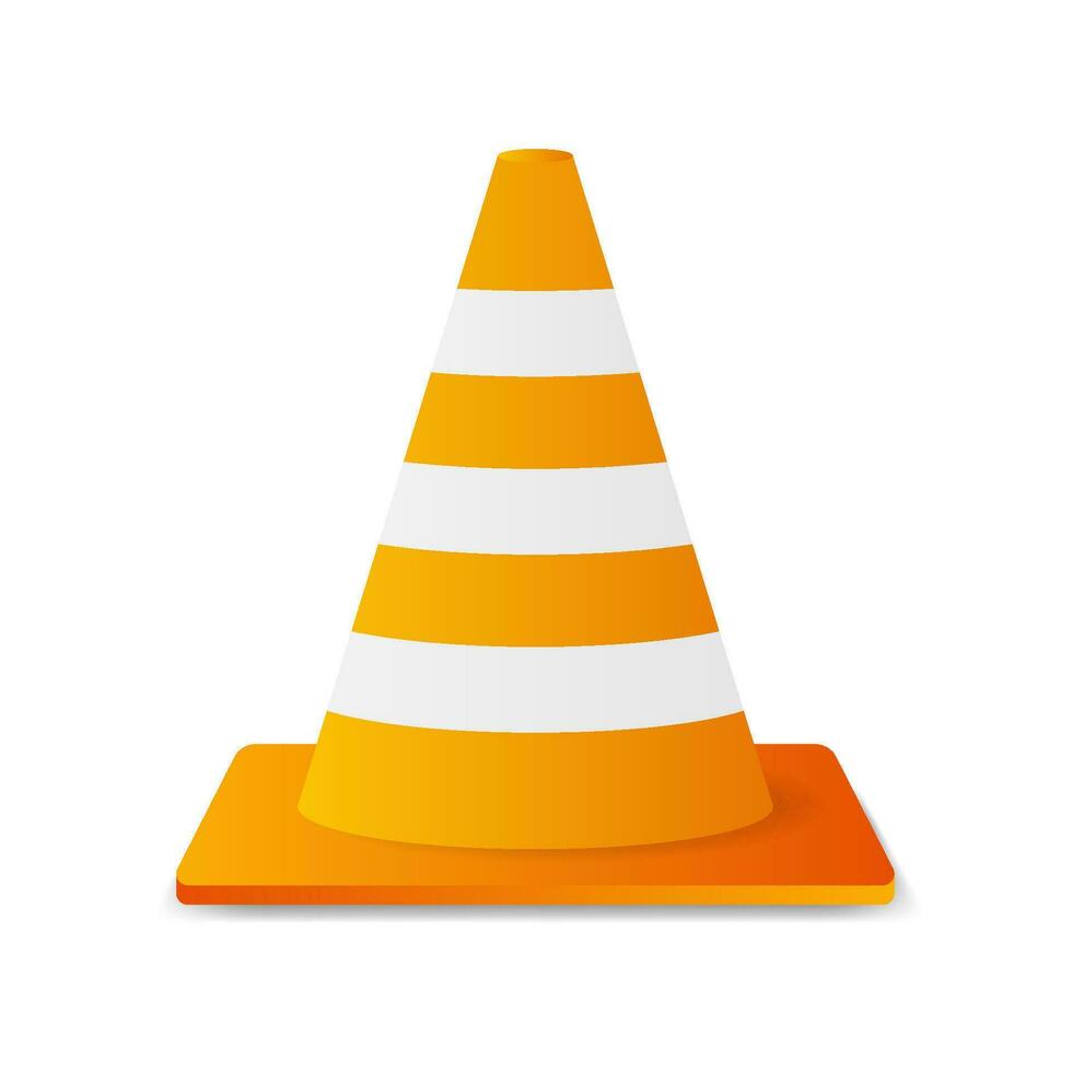 Traffic cone. Danger symbol. Warning attention sign. Work safety vector