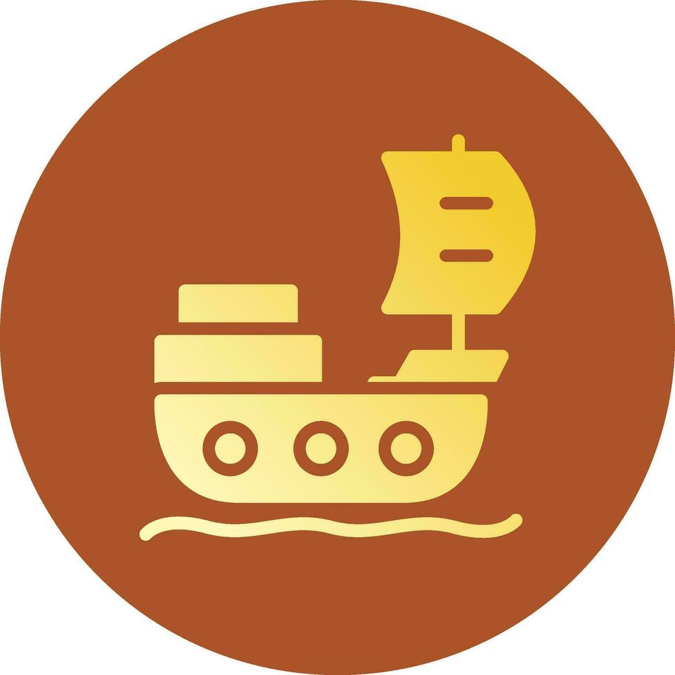 Pirate Ship Creative Icon Design vector