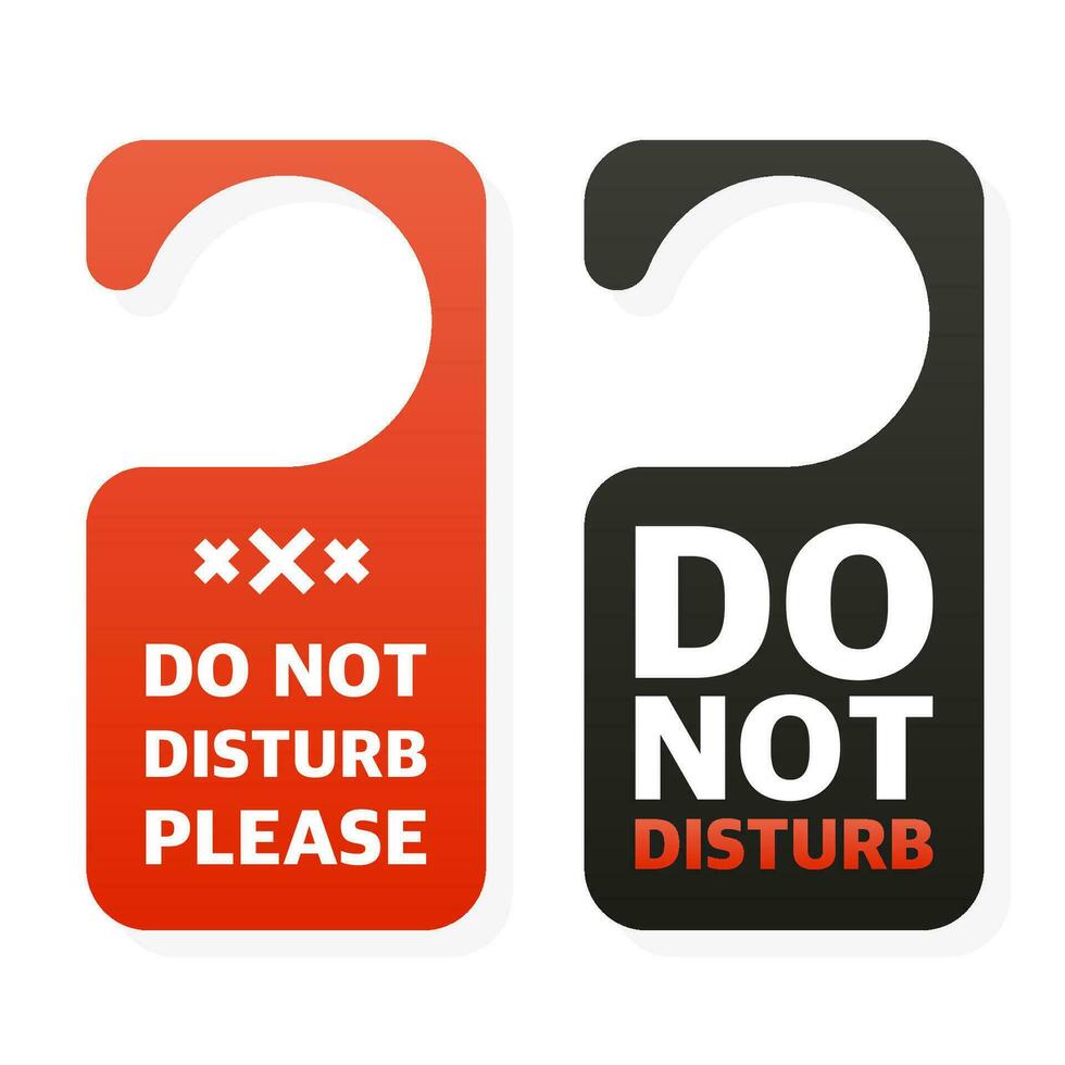 Hanger sign do not disturb. Door sign. vector
