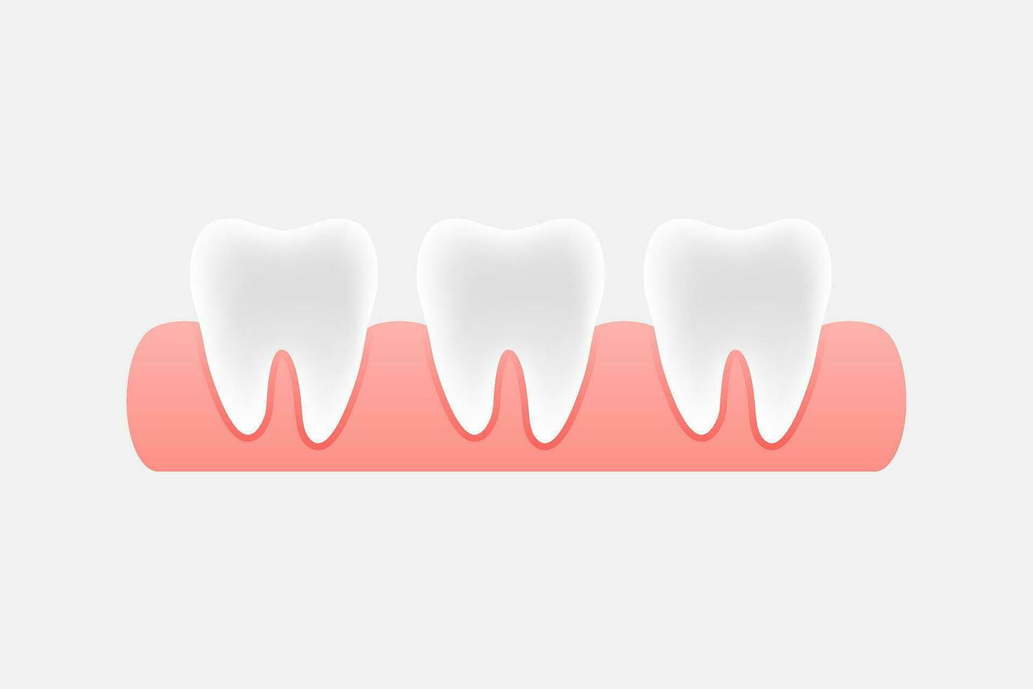 Tooth in cartoon style on light background. Vector illustration 3d. White background