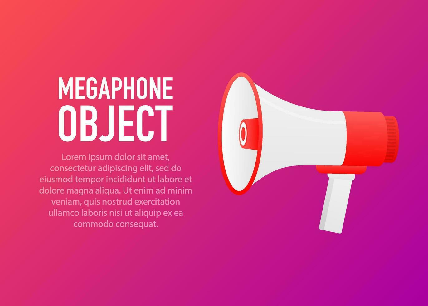 Flat design vector business illustration concept of megaphone. Megaphone for website and promotion banners.