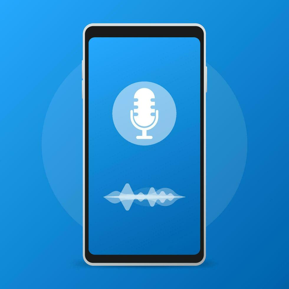 Personal assistant and voice recognition concept. vector