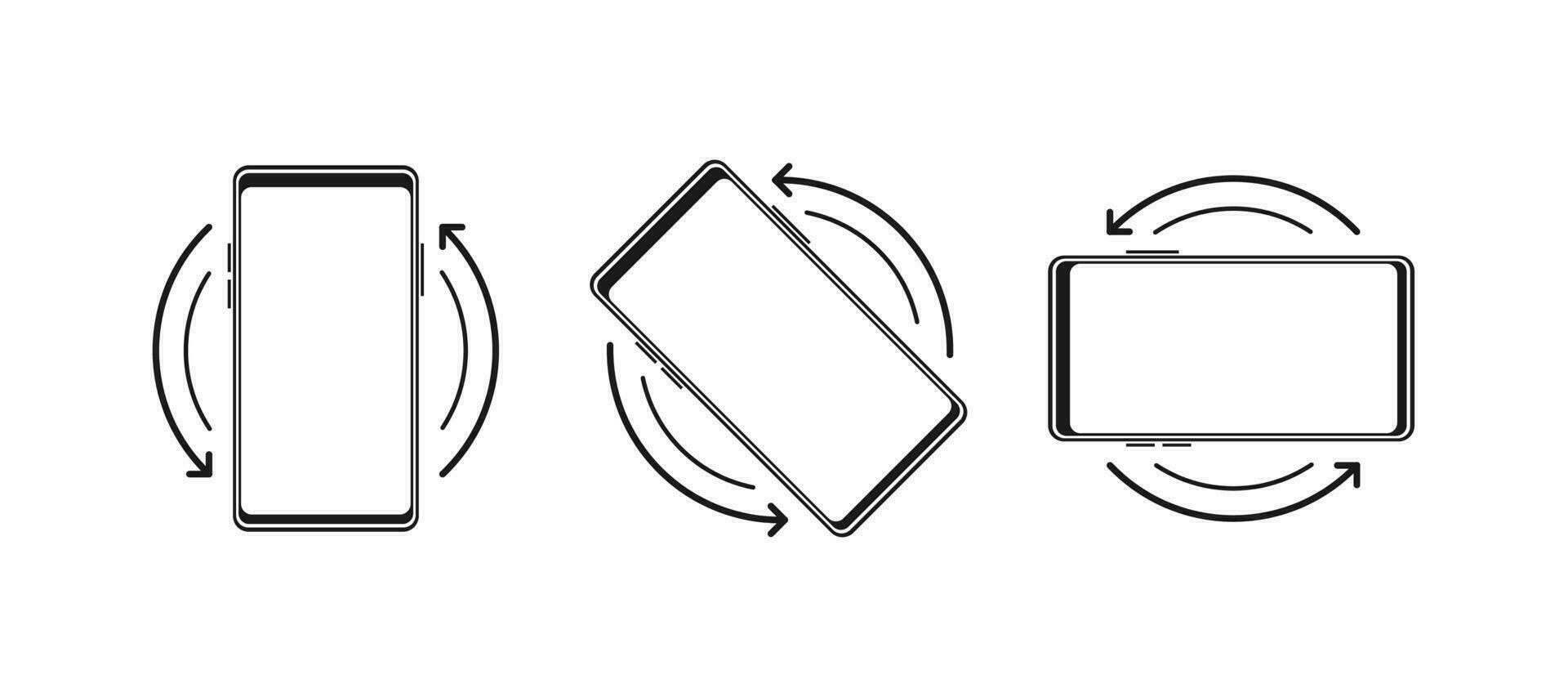 Rotate Mobile phone. Turn your device. Device rotation symbol. Vector illustration.