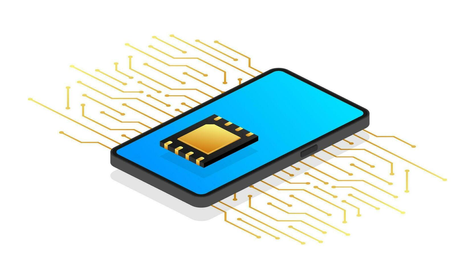 digital mi sim chip tarjeta madre digital chip. moderno icono. blanco antecedentes. vector modelo. comunicación icono símbolo.