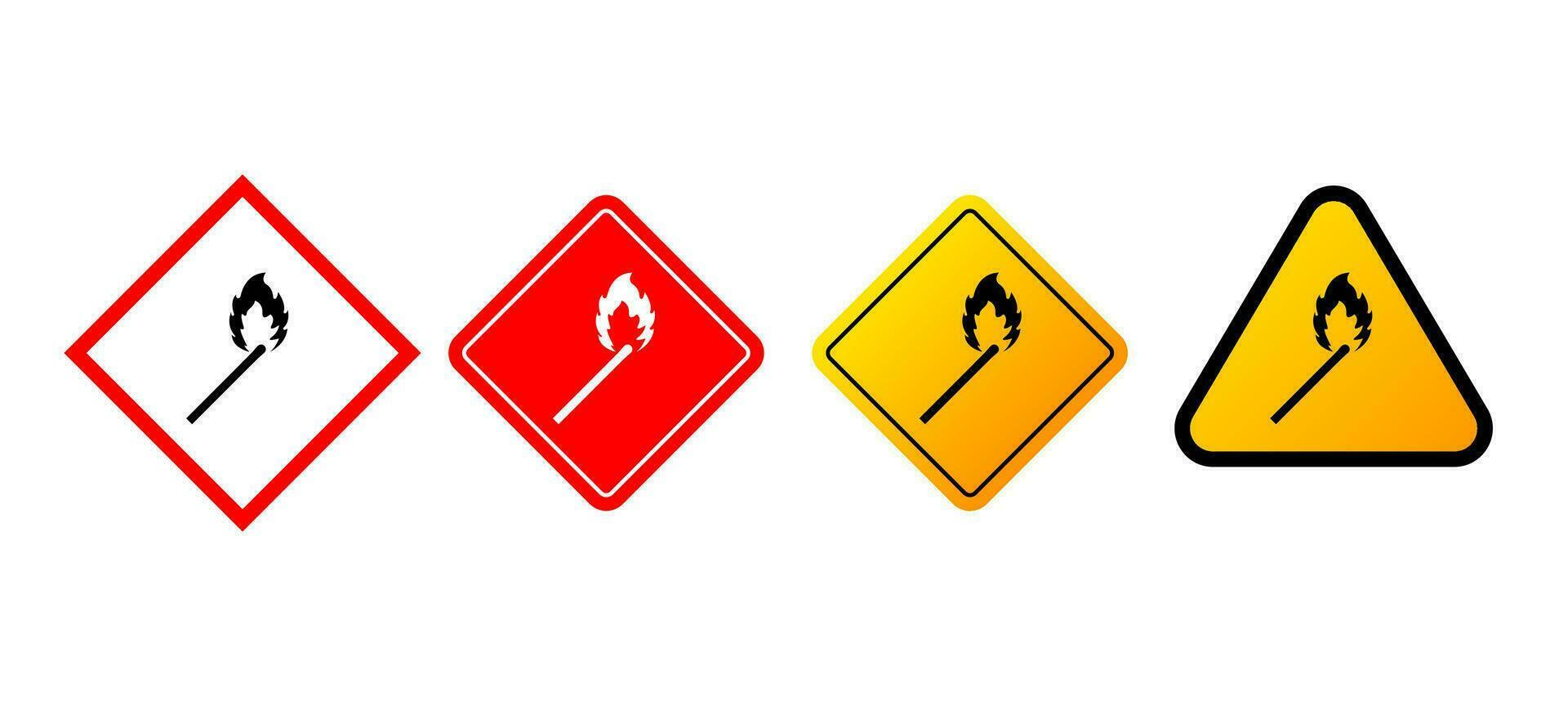 Fire flame match. Abstract flat icon on white background. Vector illustration design