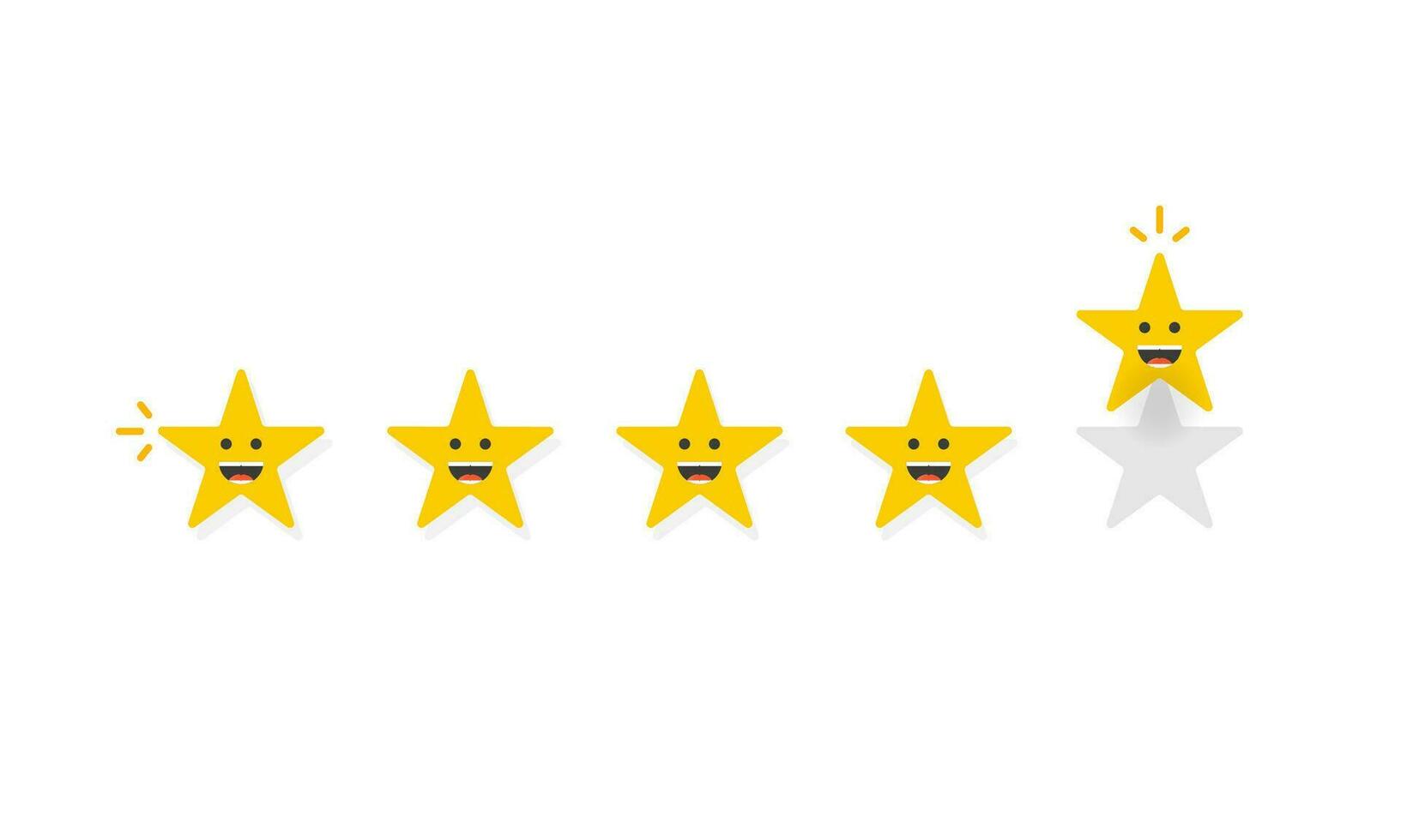 conjunto de estrellas clasificación. cliente revisión con oro estrella icono. vector ilustración.