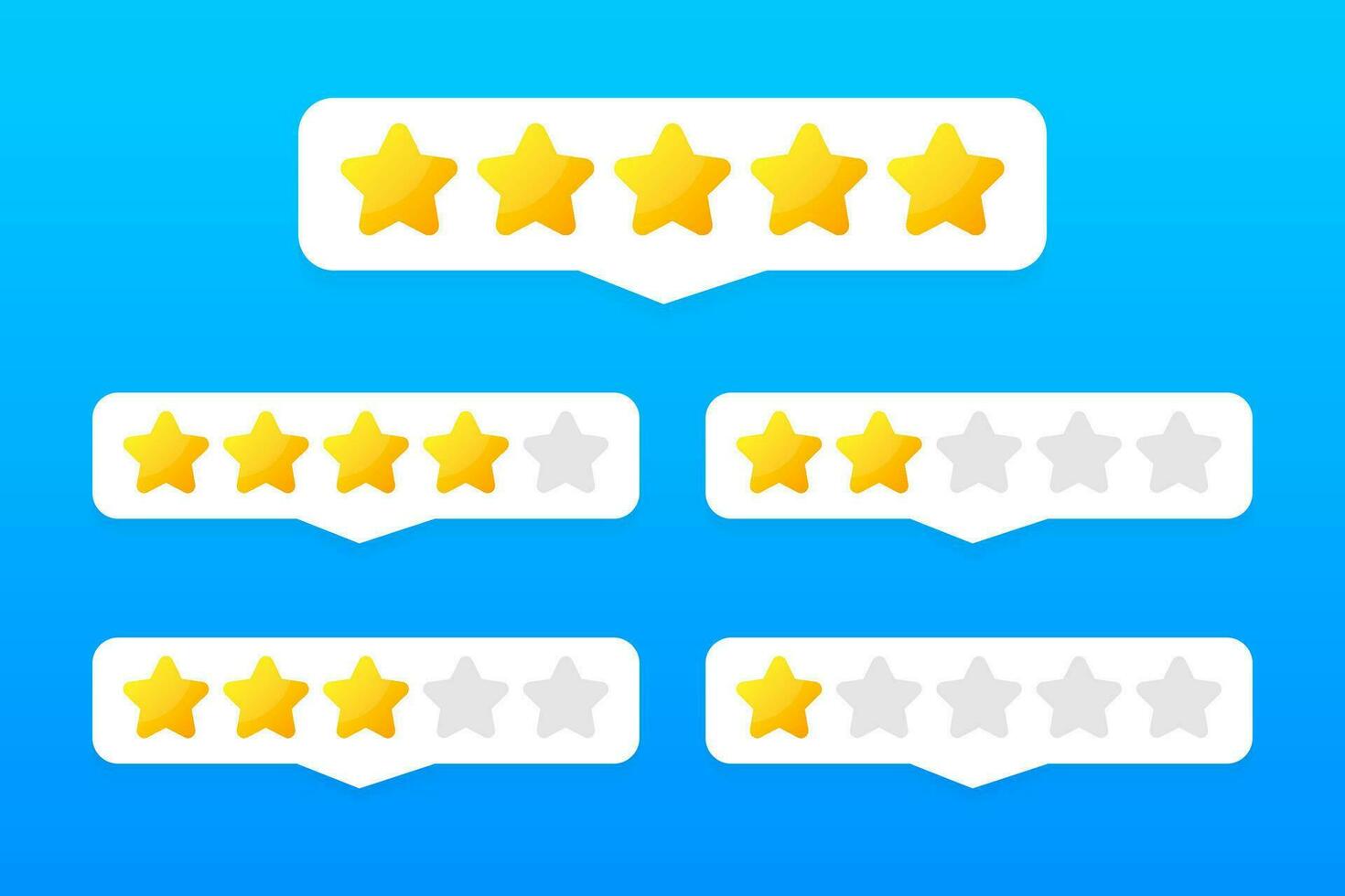 Rating stars badges on a white background. Vector illustration