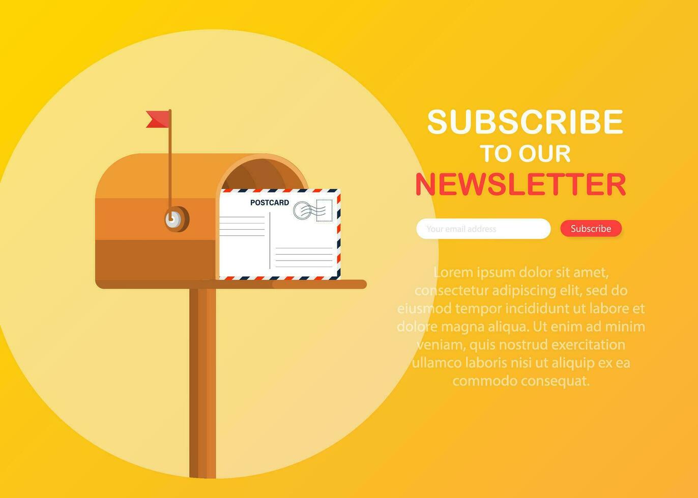 Subscribe Now For Our Newsletter. Subscribe Button Template. vector