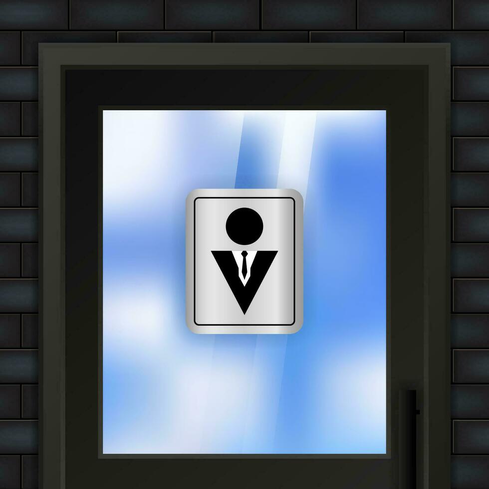 WC door plate symbol. Men, women restroom. Vector illustration.