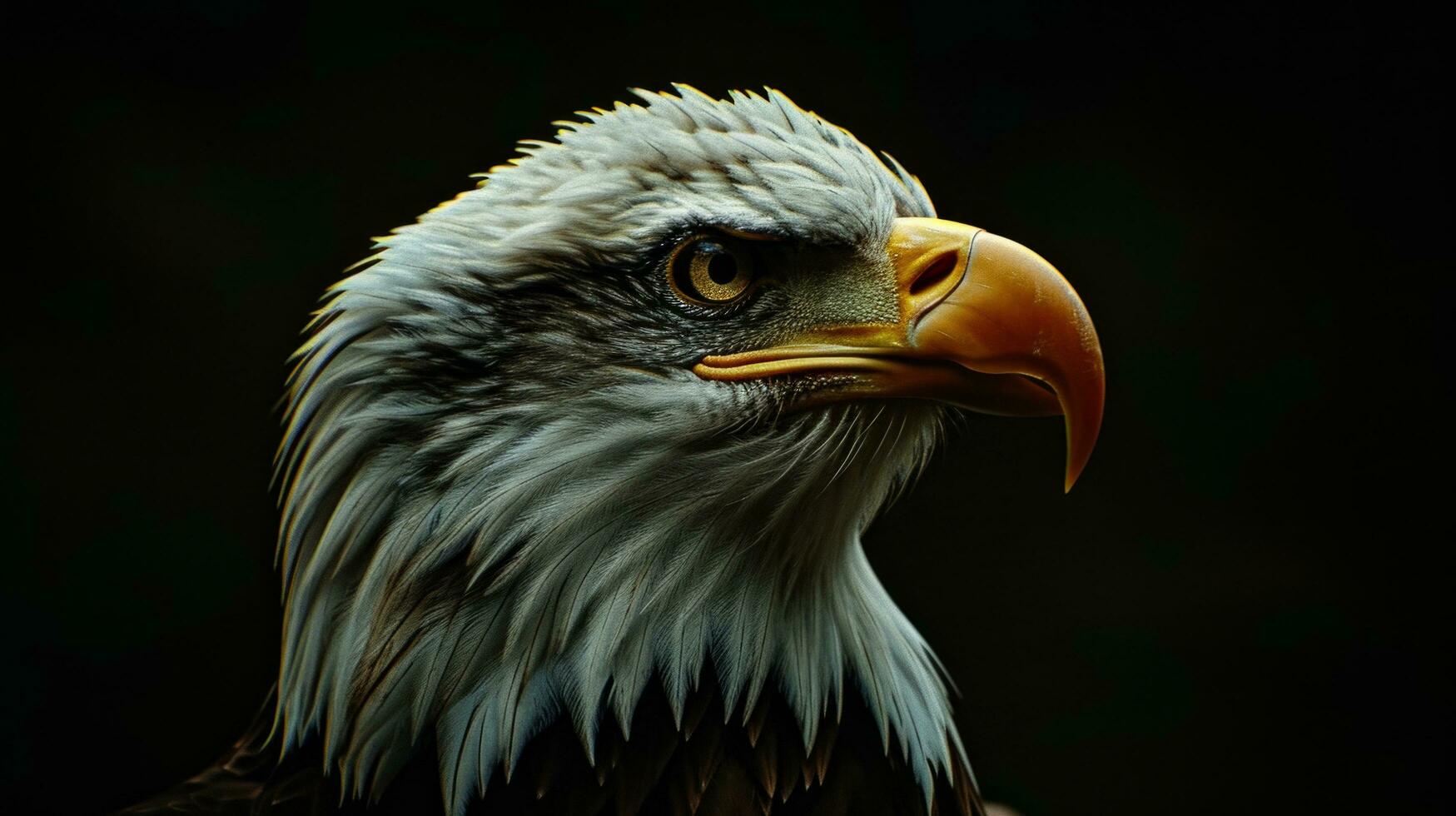 ai generado un águila lata estar en el bandera foto