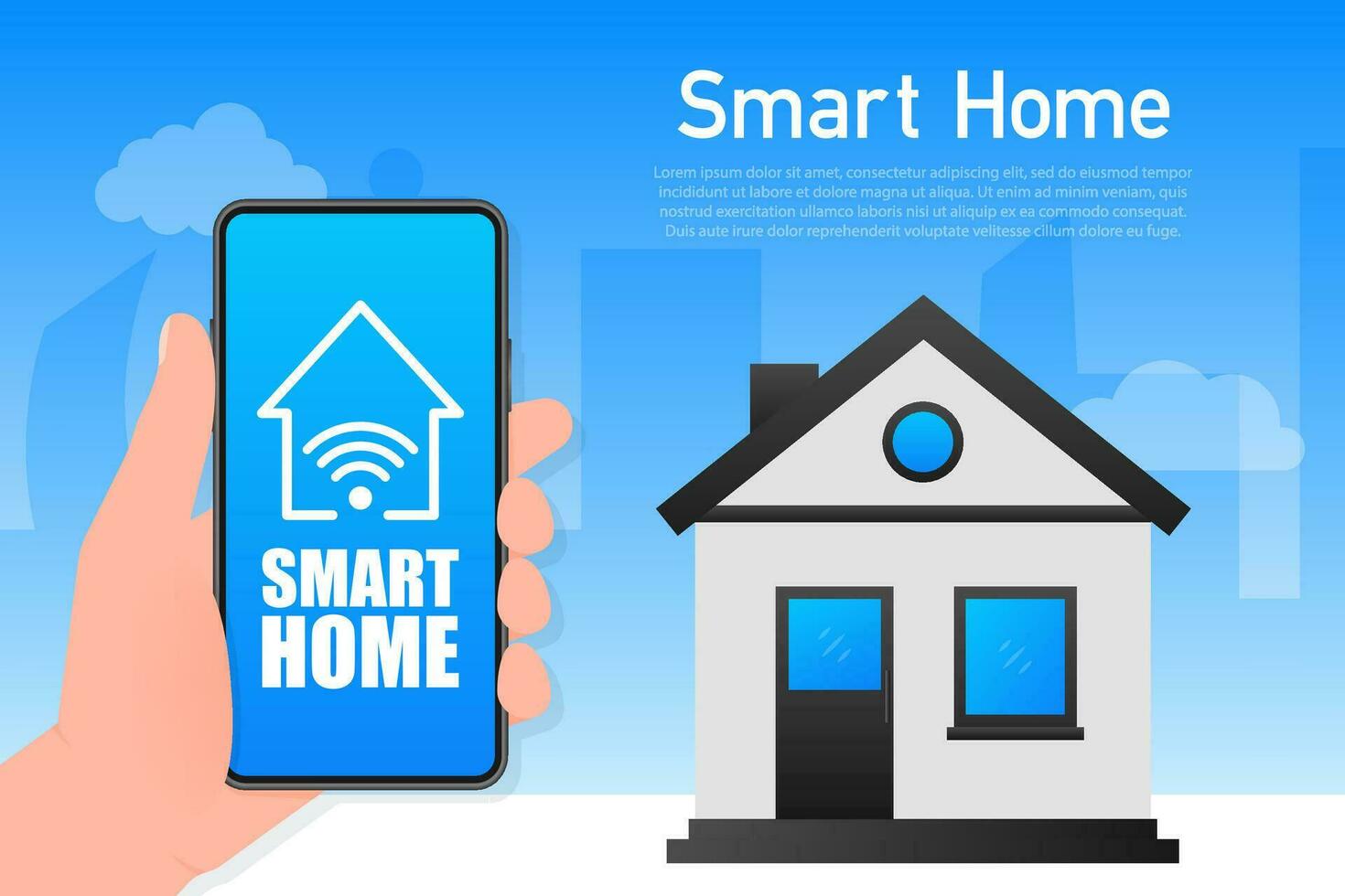 Smart Home concept. Automation concept. Smart home on light background. vector