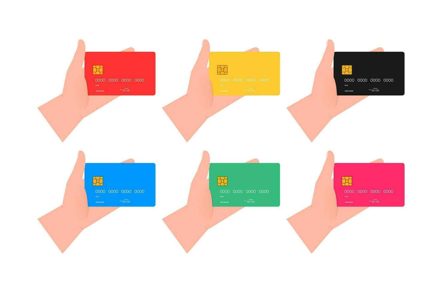 Hands holding credit plastic card. Atm Card. Online banking. Cashless payment. Wireless NFC. vector